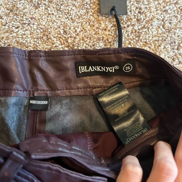 NWT Size 25 Women’s Faux Leather Pants (BLANKNYC) Grape Shake - Picture 8 of 13